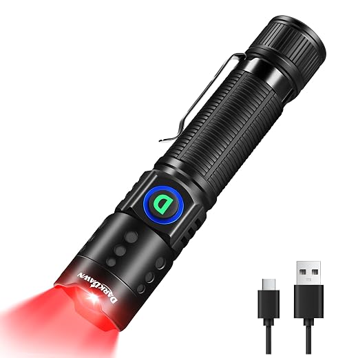 LED Rechargeable USB Redlight Flashlight - $19.99