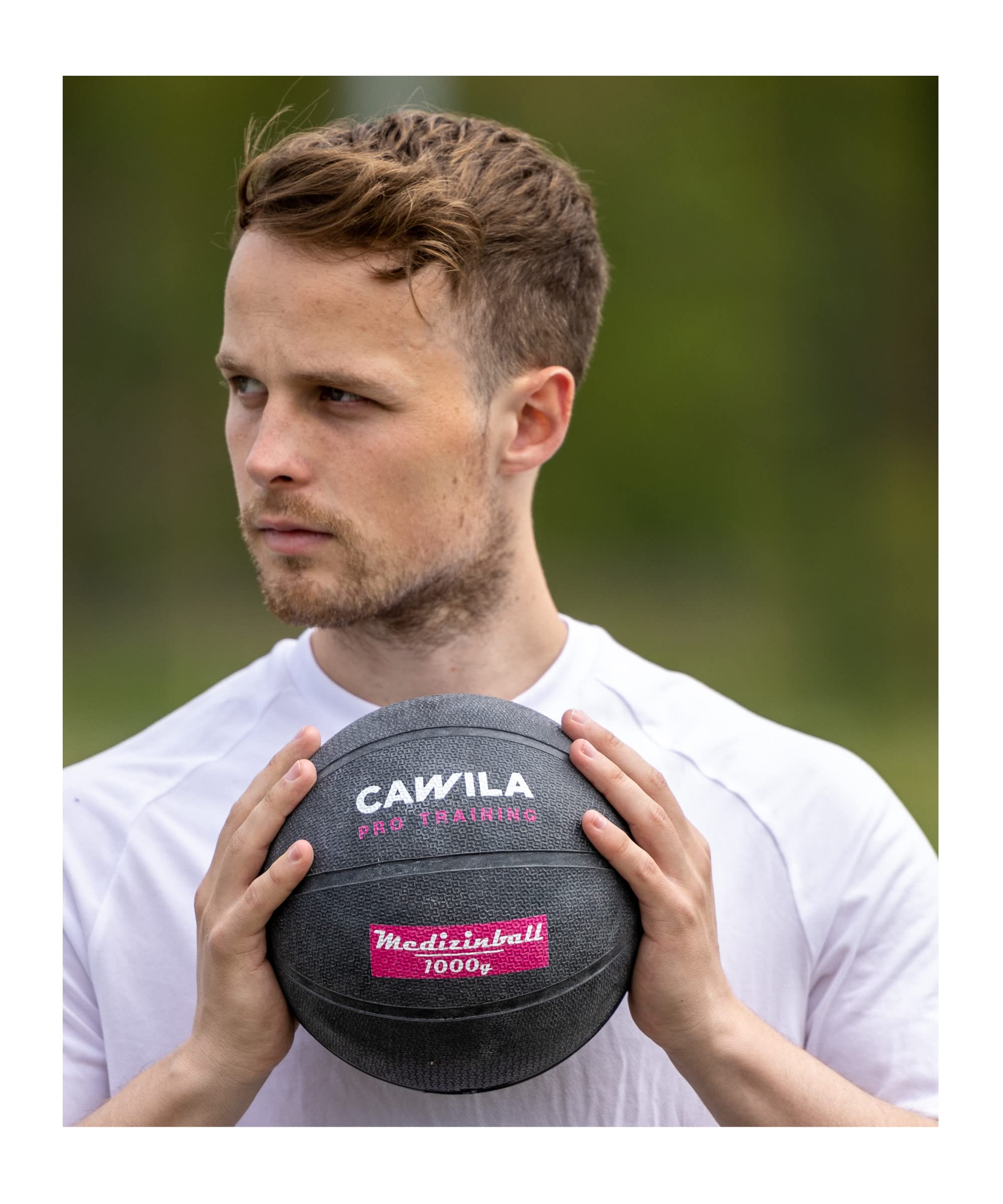 Cawila palla medica in gomma Pro Training, 1 kg, 2 kg, 3 kg, 5 kg, nero