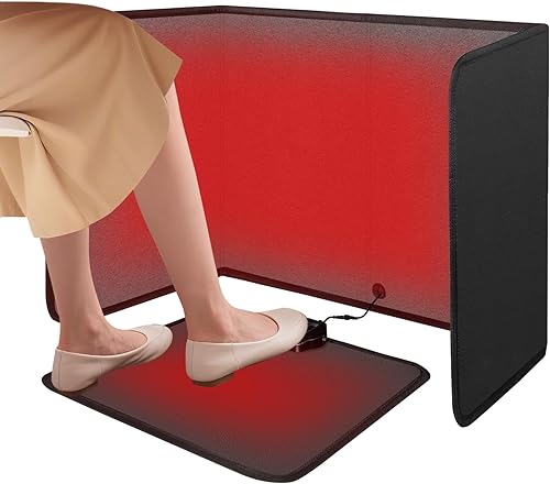 Calentador para debajo del escritorio, calentador de espacio silencioso para oficina con temporizador, 8 niveles de temperatura, apagado automático,