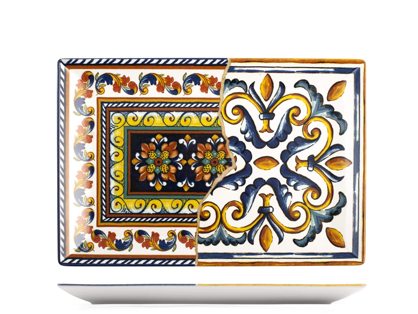 H&H set 6 platos rectangulares de gres 30x20 cm