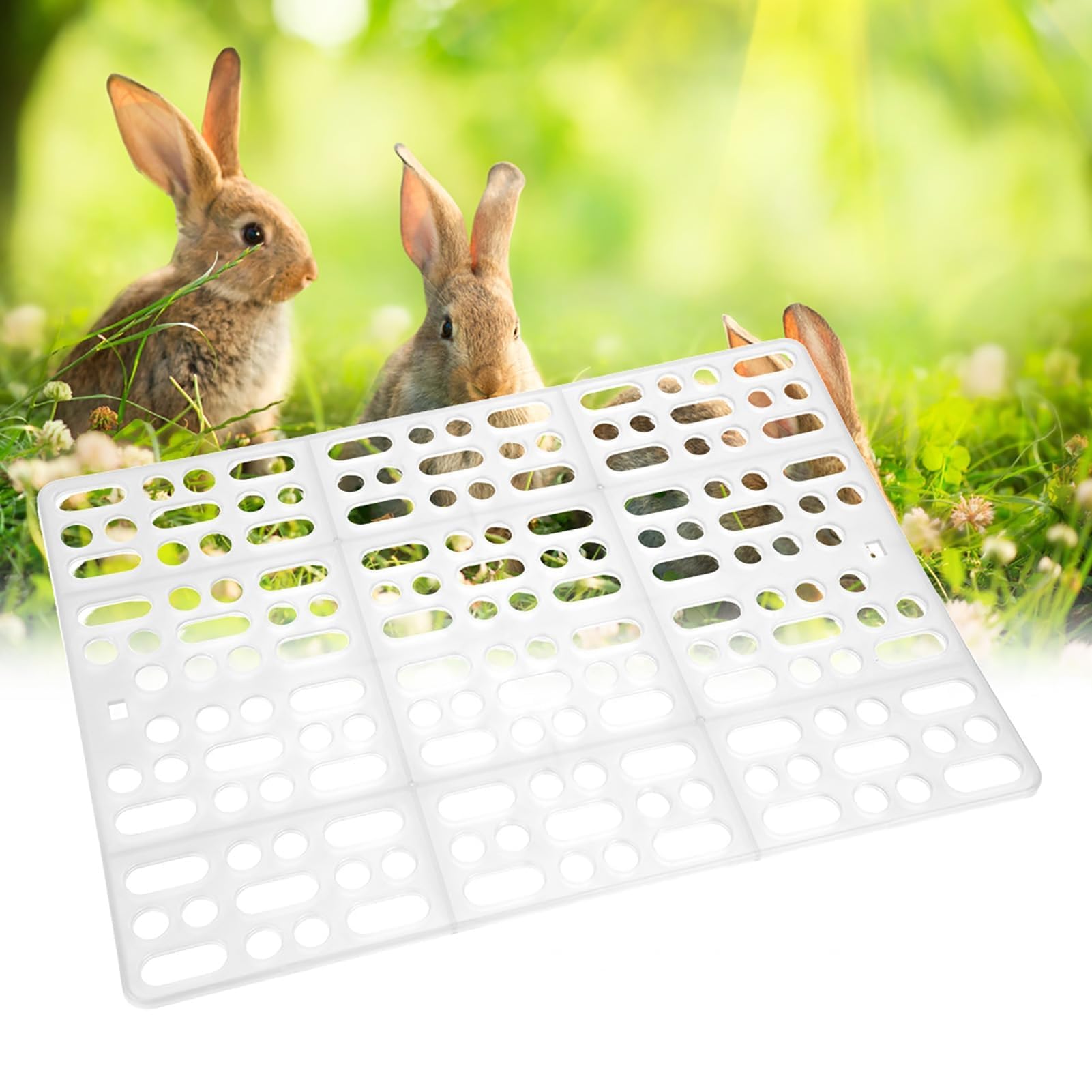 Tapis de cage pour lapin Tapis de pied pour animaux de compagnie Tapis de nid pour animaux de compagnie durables Tapis de trou pour cage de petit animal pour lapin Cochon d'Inde Hamster Rats(blanc)