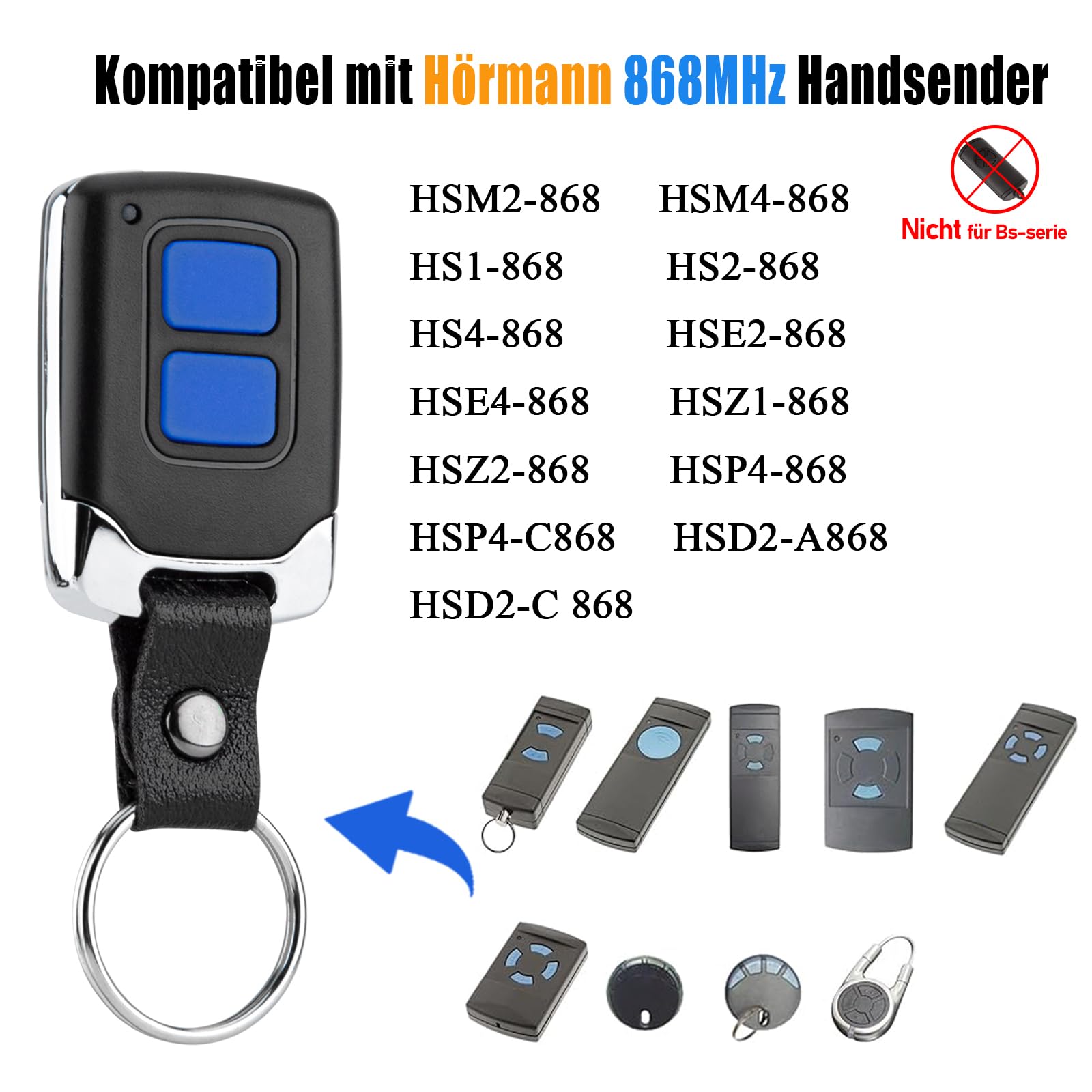 868MHz Garagentor Fernbedienung - Ersatz Handsender Für Hörmann Garagentoröffner