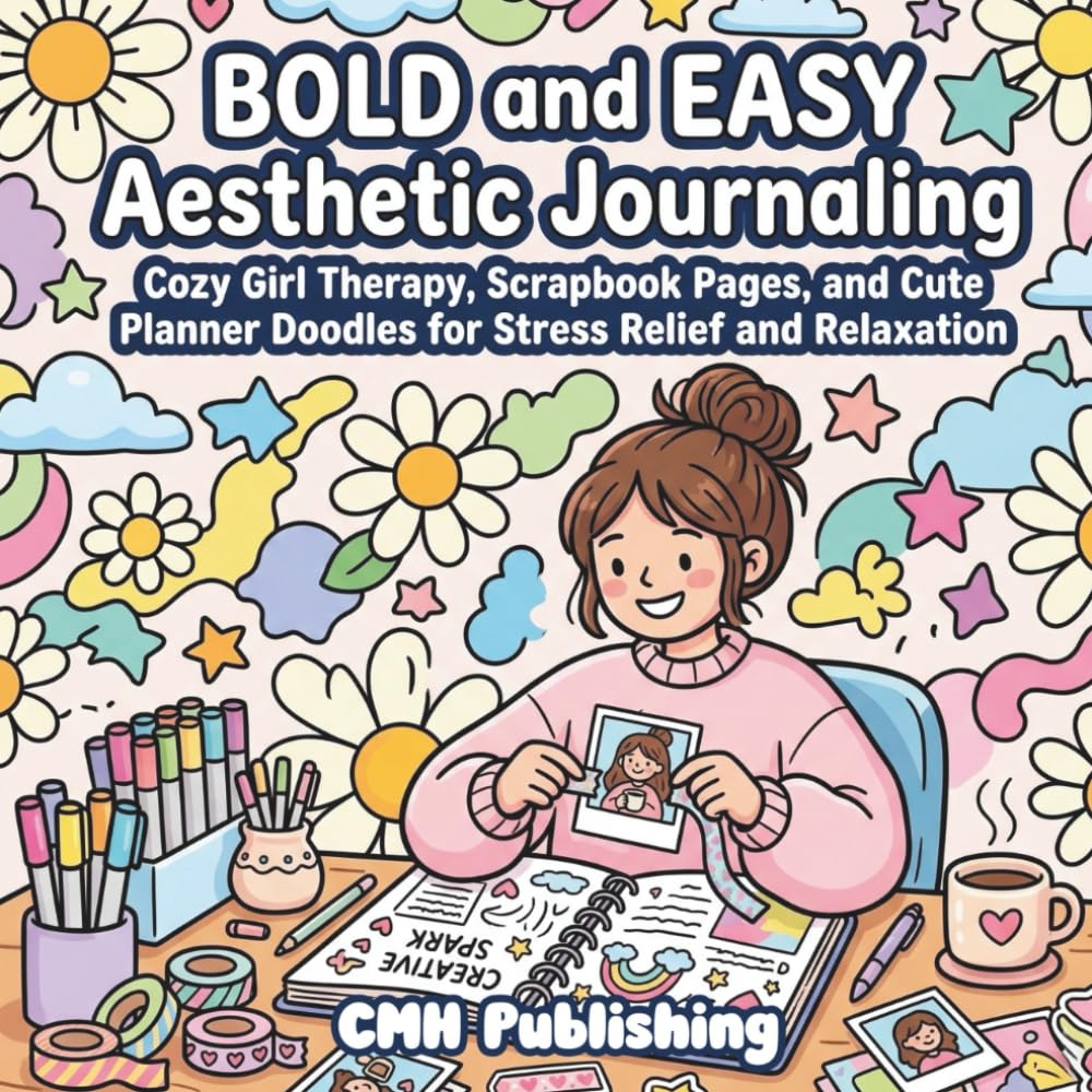 Bold and Easy Aesthetic Journaling: Cozy Girl Therapy, Scrapbook Pages, and Cute Planner Doodles for Stress Relief and Relaxation (Cozy Girl Life)
