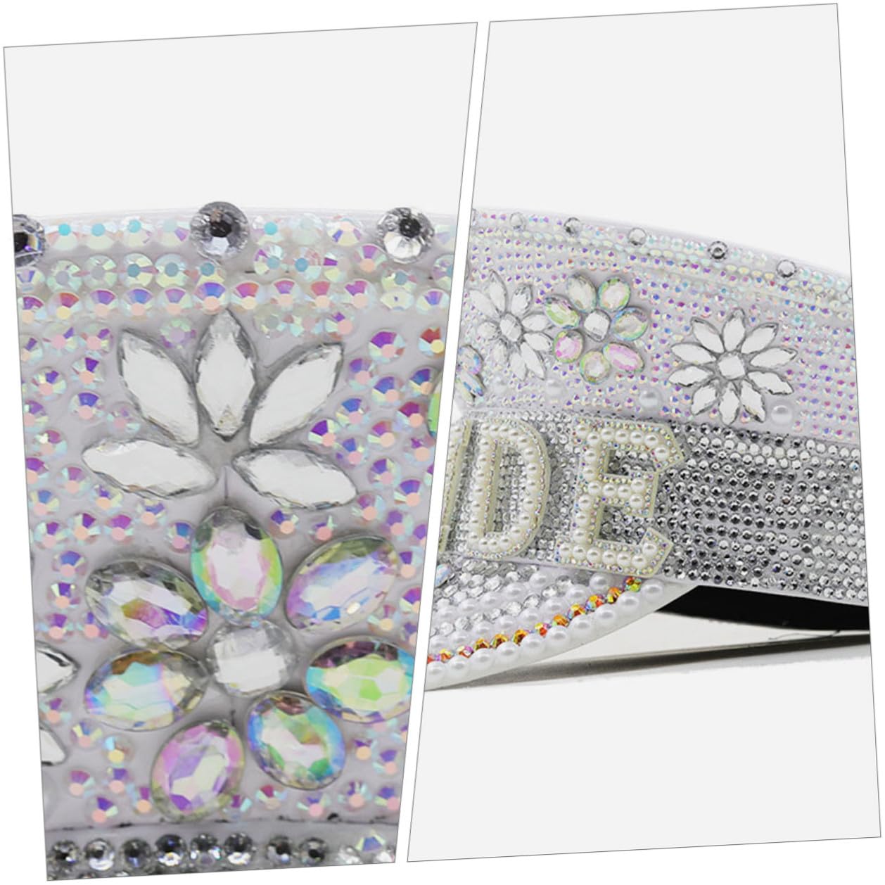 Cabilock Sombrero de Novia Gemas de Imitación Tamaño Ajustable para Despedida de Soltera y Fiesta Gorro de Capitán Decorativo para Eventos y Bodas Accesorio Brillante para Mujer