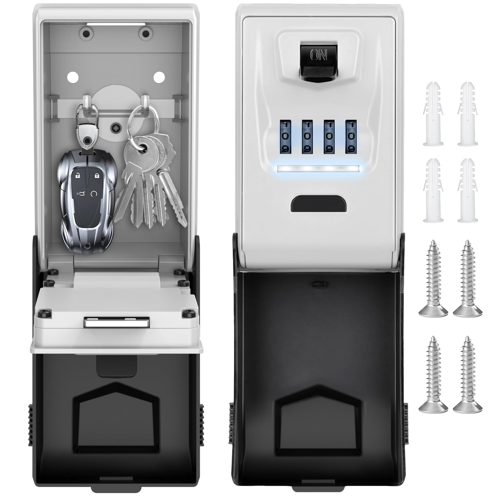 Caja de Seguridad para Llaves con Iluminación, Impermeable Cajetin Llaves con Codigo, para Hogar, Garaje, Oficina