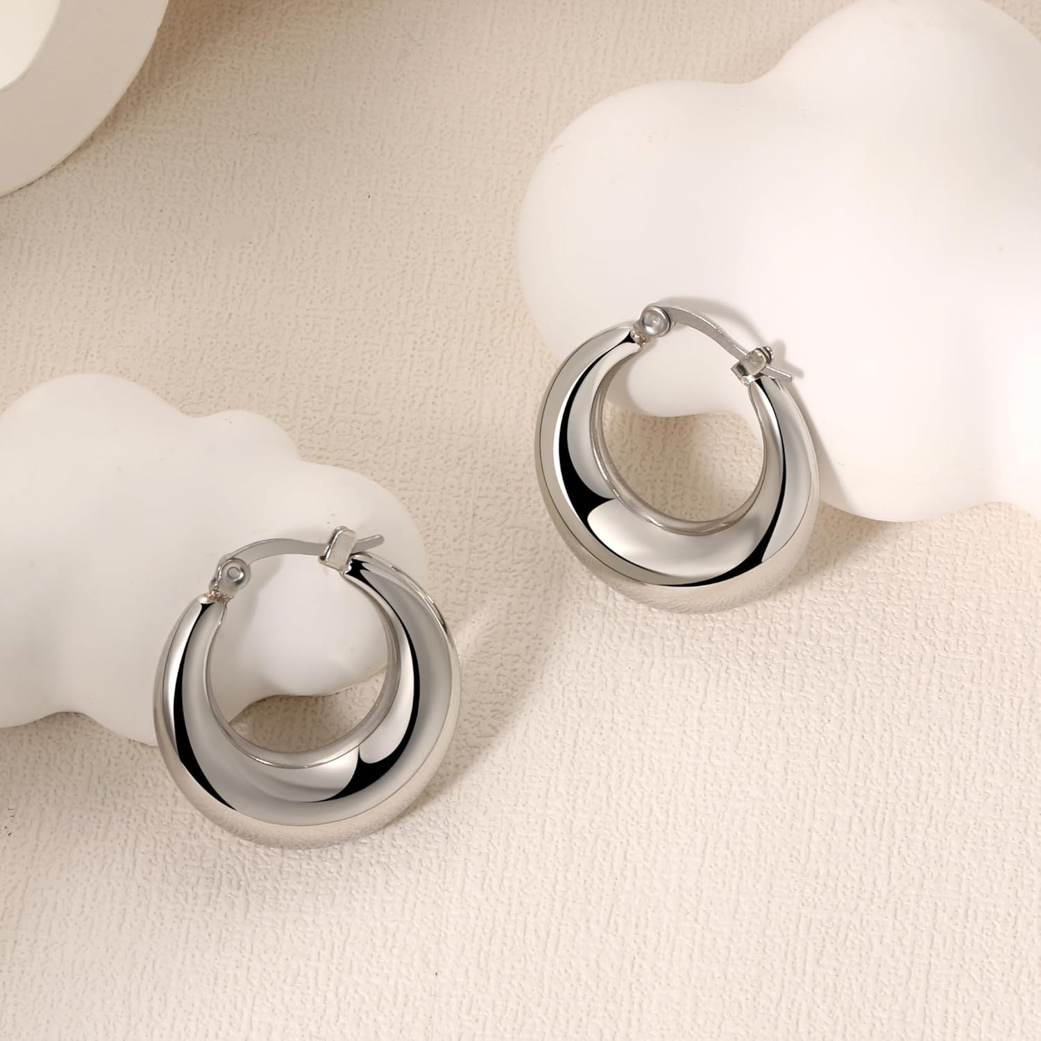 Hoop Earrings,Stainless Steel,Retro and Classic - Image 3