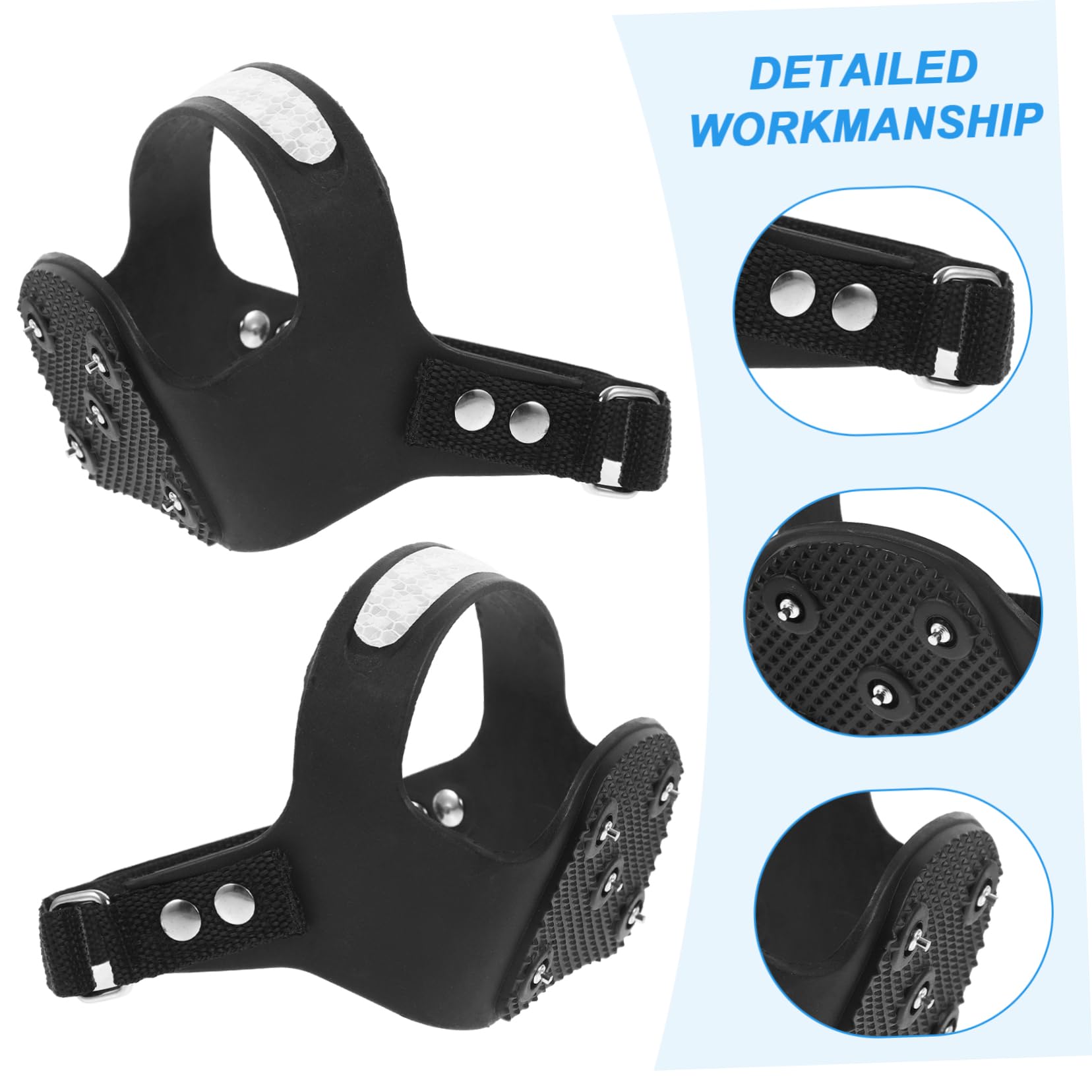 Holibanna ramponi per tacchetti da ghiaccio climbing rampicante impugnature per stivali ramponi da arrampicata le scarpe proteggono i ramponi tacchetti scarpe manopole 5 denti Black