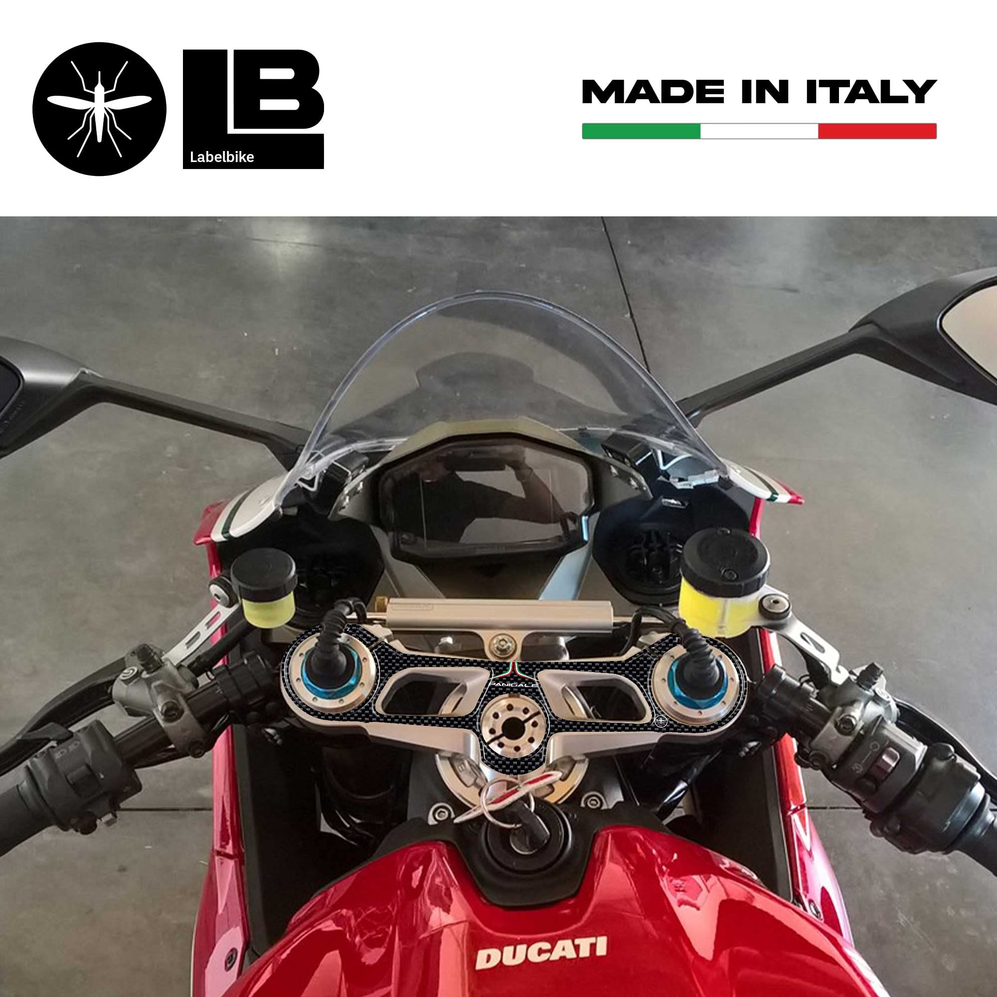 labelbike - 3D Motorcycle Steering Plate Sticker Compatible with Ducati 959 Panigale 2016-2019