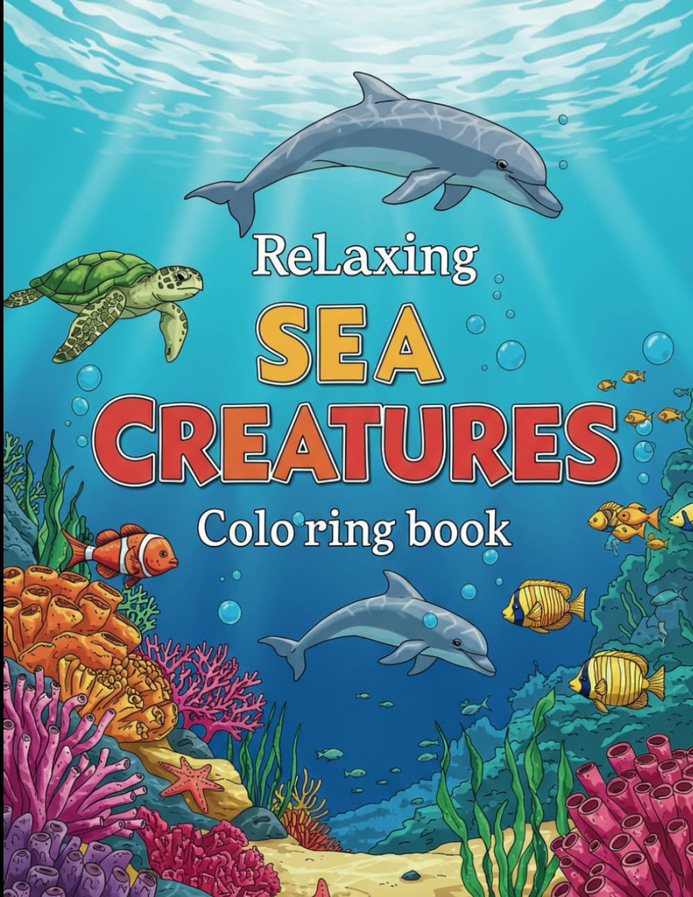 Relaxing Sea Creatures Coloring Book.: Detailed Designs of Marine Life for Stress Relief and Mindfulness
