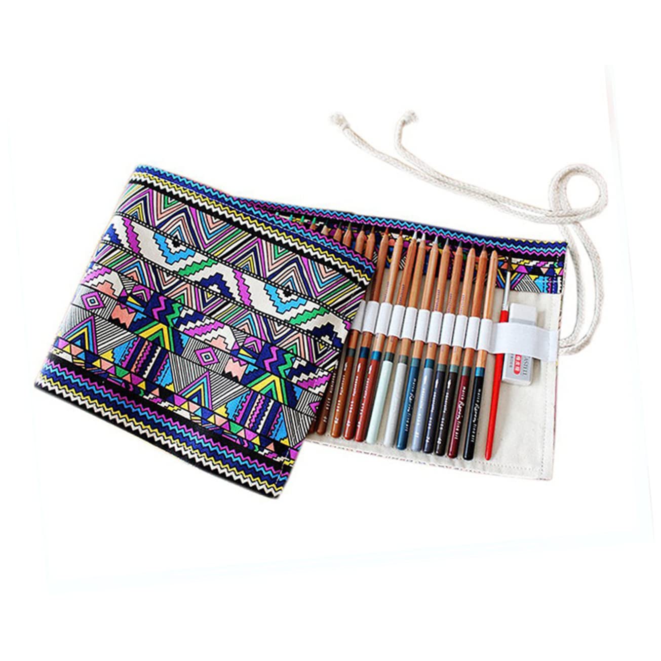 STOBOK 3piezas Estuche Enrollable De Lápices De Ranuras Organizador Portátil para Material De Arte Diseño para Estudiantes y Artistas