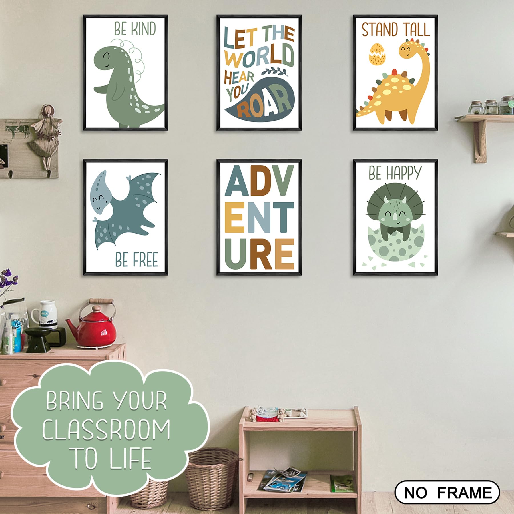 BOARSHUA a4 Dinosaur Canvas Wall Art Print - Image 4
