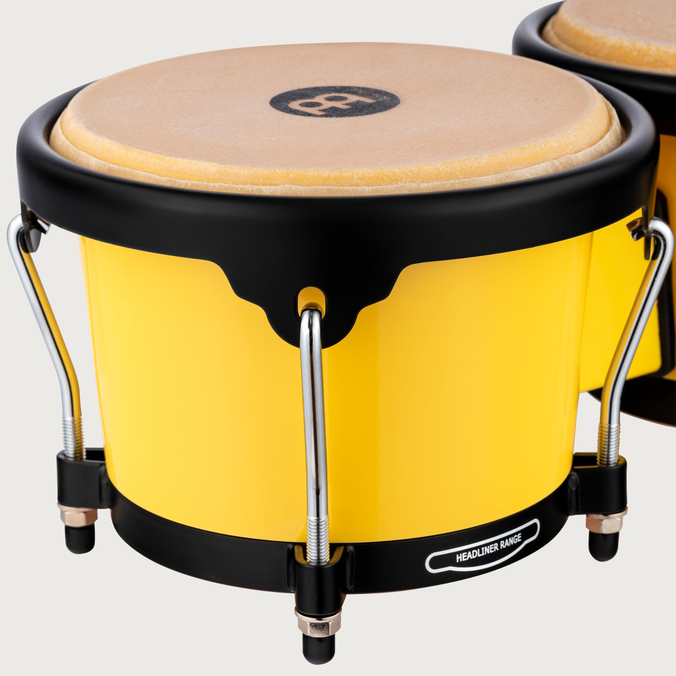Meinl Percussion Bongos Journey Series - 2 Tamburi a Mano da 6.5 e 7.5 Pollici - Chiave Accordatura Inclusa - Plastica ABS, Yellow (HB50IY)