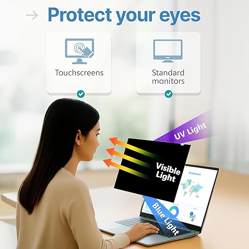 Miniatura 9 de VINTEZ [Paquete de 2] Protector de pantalla de privacidad de 15.6 pulgadas 1.8:1 para monitor de computadora y portátil - Película protectora