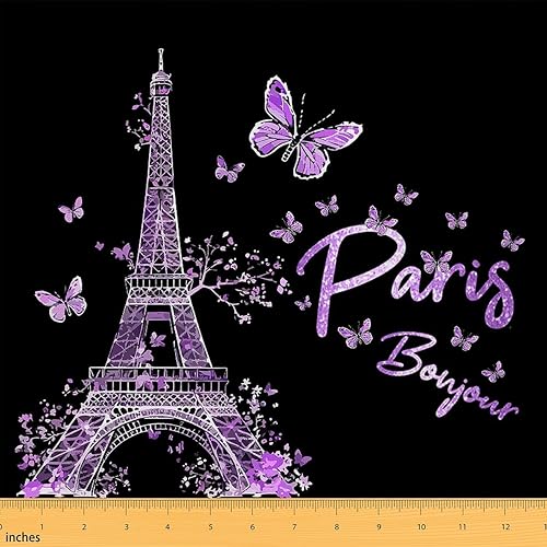 Jejeloiu The Yard - Tela de tapicería de la Torre Eiffel para sillas, tela Paris by The Yard, tela decorativa de diseño de viaje para tapicería y