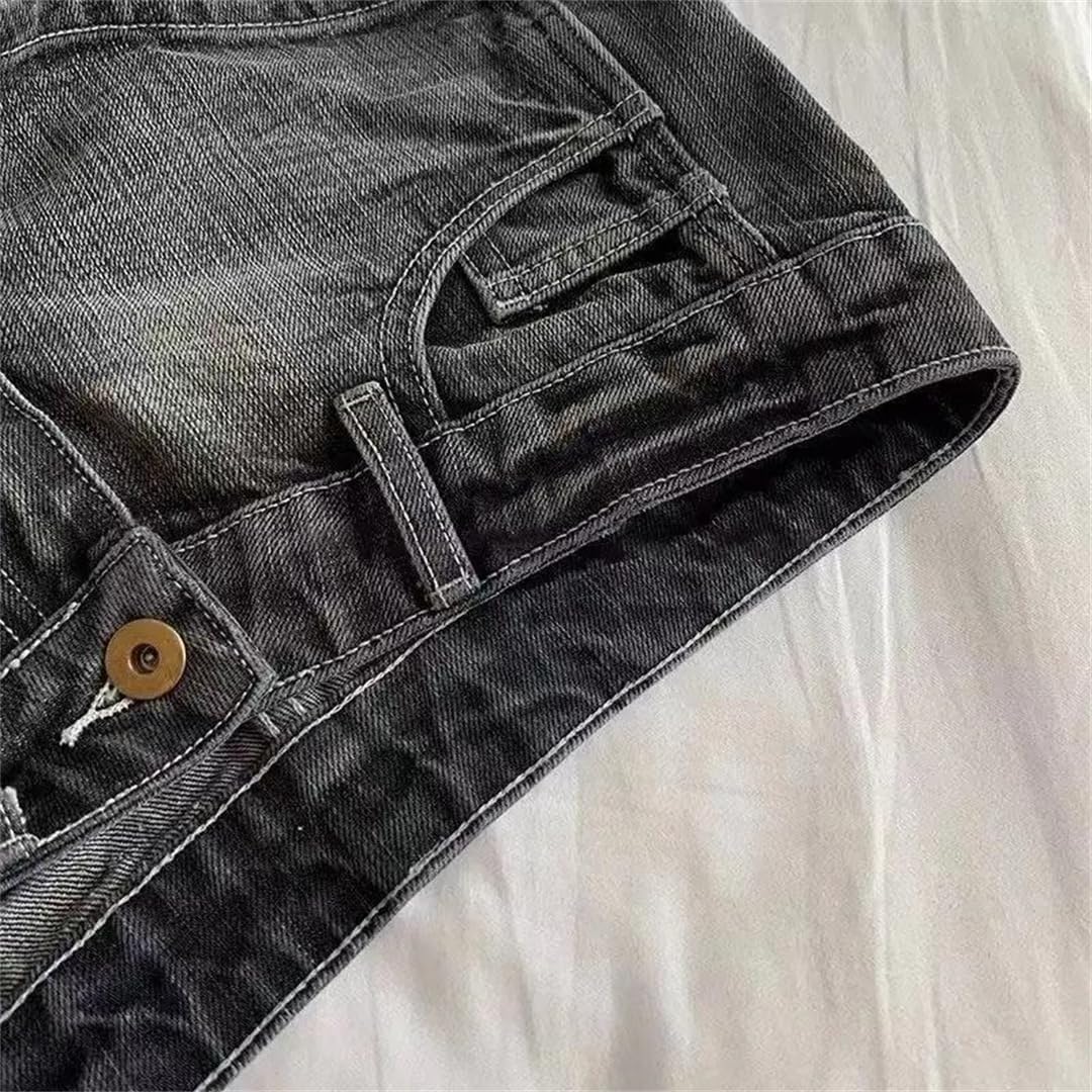 Women's Summer Vintage Washed Low Waist Elastic Skinny Denim Shorts
