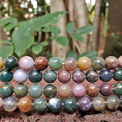 Miniatura 83 de Cuentas de piedra para hacer joyas, piedras preciosas naturales redondas sueltas espaciadoras para pulseras, collares y aretes, Piedra Kit
