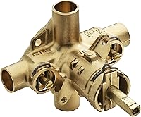 Vista 1 de Moen Válvula de ducha comercial PosiTemp de equilibrio de presión con paradas, conexiones de soldadura CC de 1/2 pulgada y paradas de 1/4 de vuelta