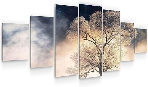 Miniatura 1 de Startonight Lienzo enorme para pared, árbol misterioso, juego de 7 marcos grandes de 40 x 95 pulgadas