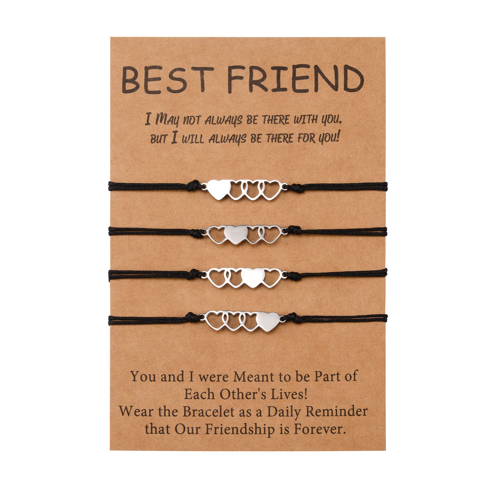 YELUWA Nylon, Bead Best Friend Friendship Bracelet for Girls (11 inches) - 4 Pieces (B09SYLWB9K) Amazon Price History, Amazon Price Tracker