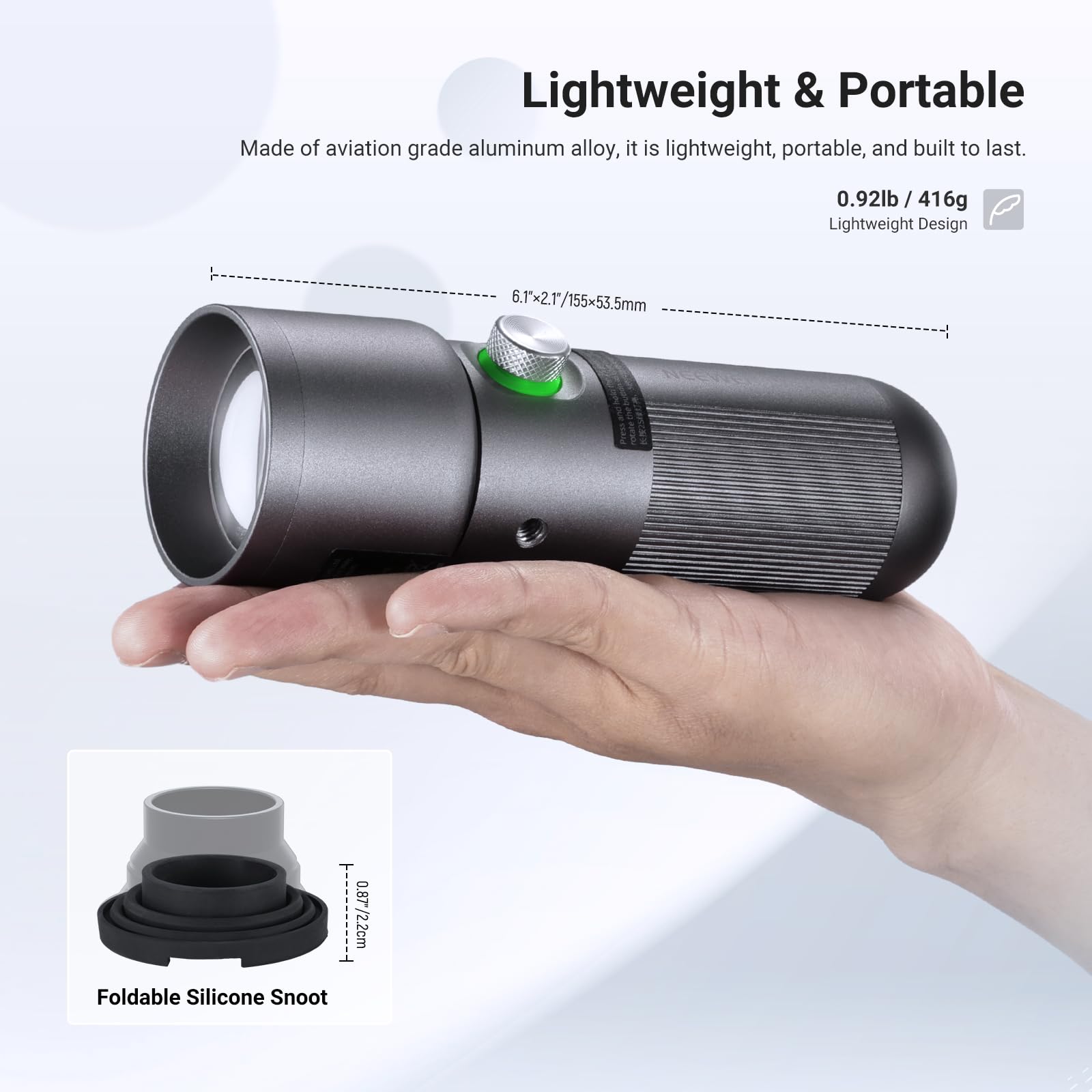 NEEWER BASICS latarka fotograficzna RGB ze statywem stołowym/4 kolorami/20 filtrów Gobo / 7500 mAh 10 W 6300 K CRI 95+ przenośny reflektor LED, światło punktowe, światło otoczenia do zachodu słońca