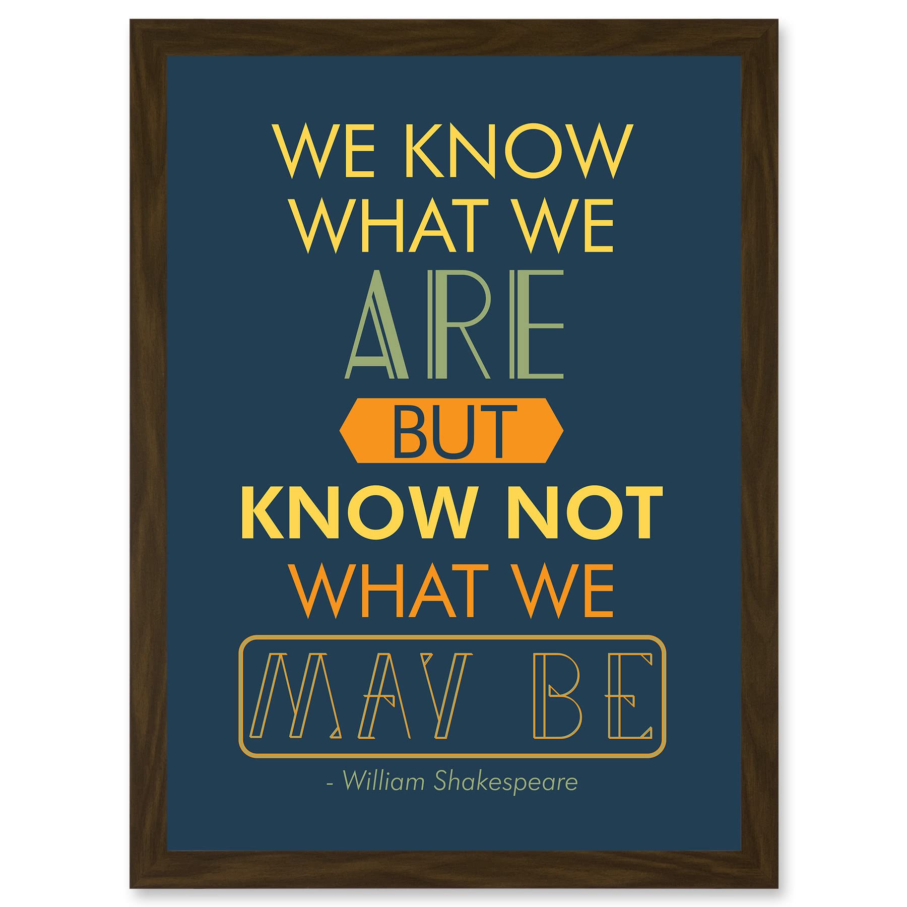 Artery8 Shakespeare Hamlet Act Four Typography Phrase Prose A4 Artwork Framed Wall Art Print