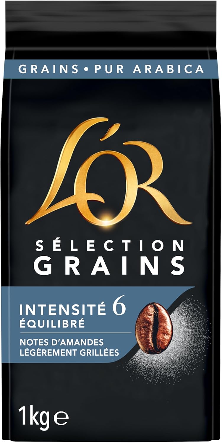CAFE L'OR Sélection 1kg: 100% Arabica, Intensité 6 - Grains de café d'exception