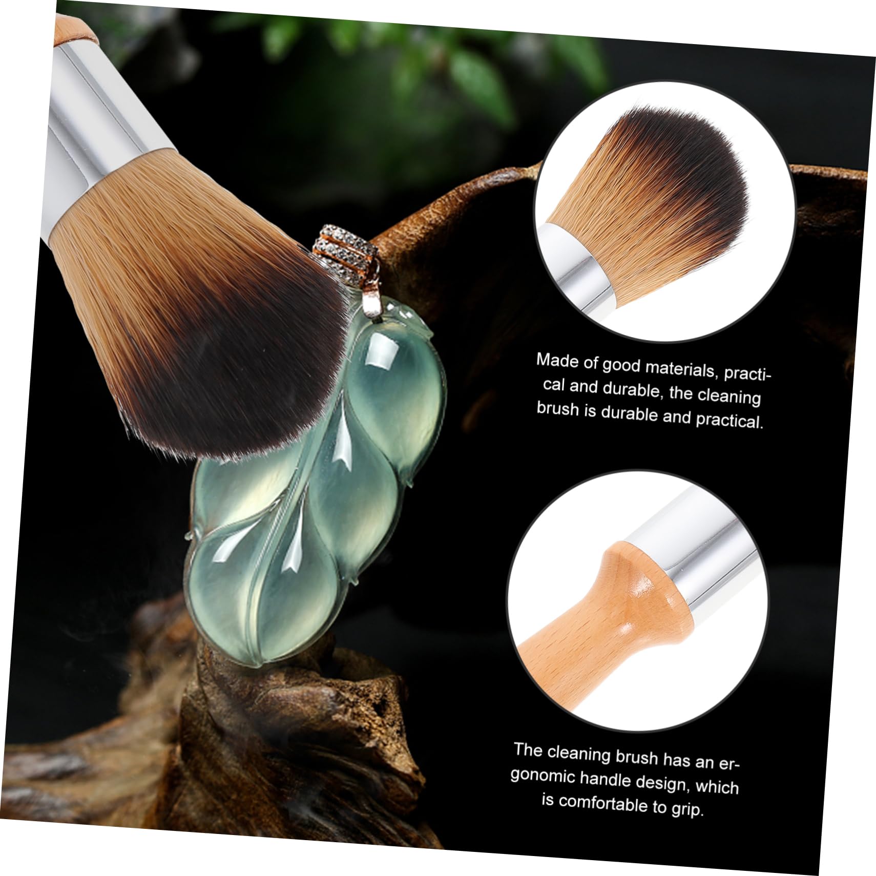 PACKOVE 4 Piezas Pincel de Limpieza de Instrumentos Musicales con Mango de Madera Cepillo para Jade y Tallados de Madera para y