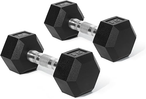 Miniatura 2 de RitFit Juego de mancuernas hexagonales revestidas de PVC de 5 a 650 libras con estante opcional para gimnasio en casa, peso de mano con mango