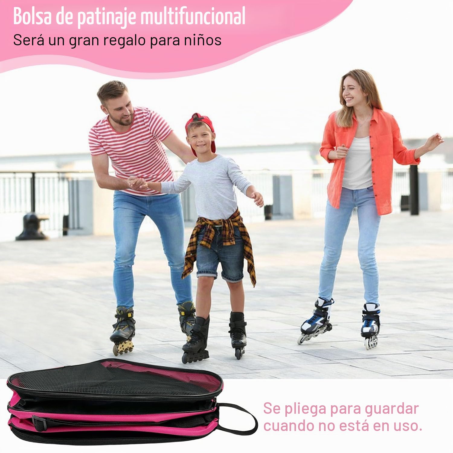 Bolsa de Patines Niña para Patinaje Artístico, Patines de 4 Ruedas y Hielo