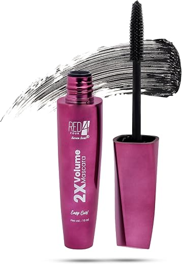 RED 4 Easy Curl 2X Volume Mascara | Intense Black | Smudgeproof and Waterproof | Long Lasting | Mascara for Women