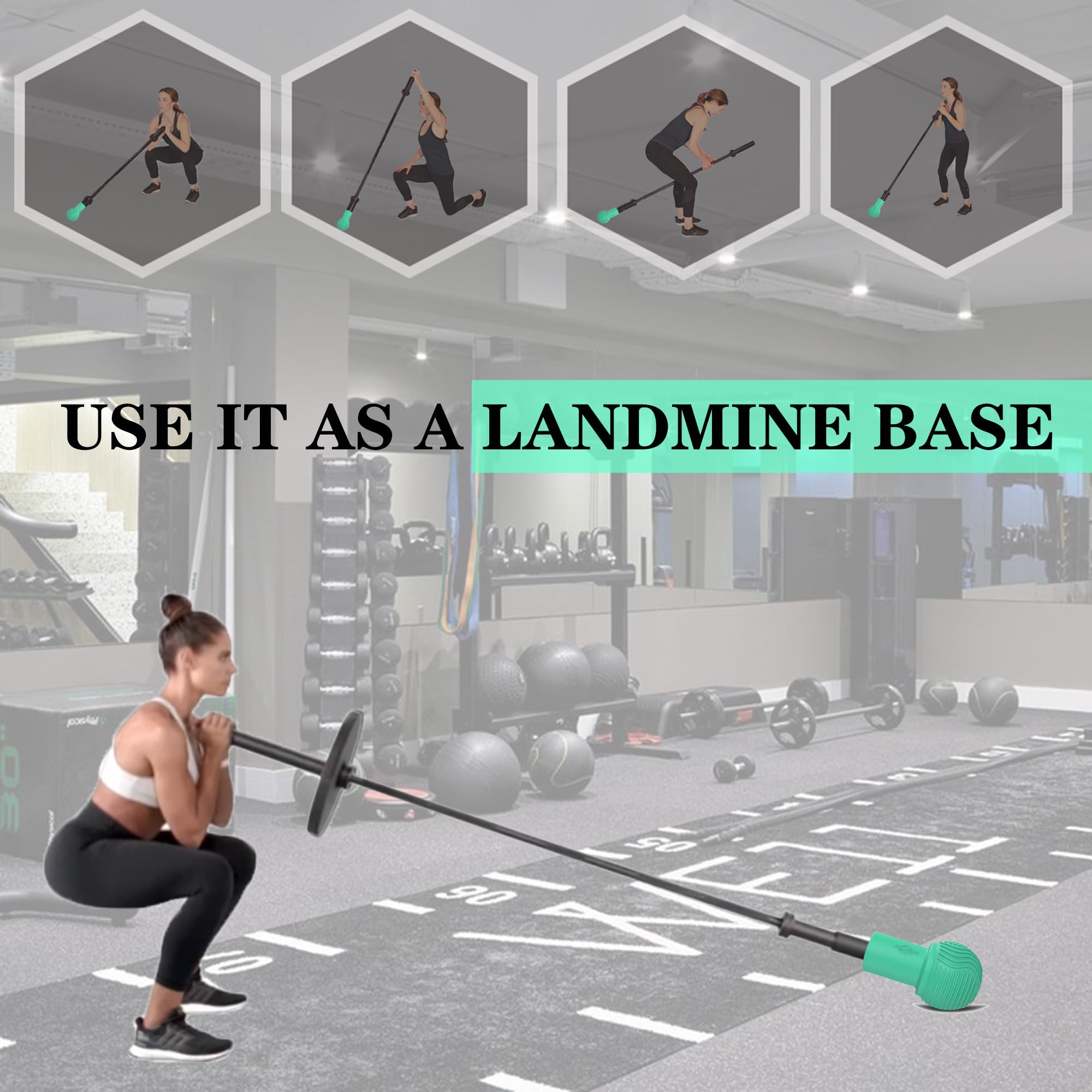 Base Landmine Per Bilanciere - Attacco Girevole 360° In Gomma, Per Allenamenti Di Forza In Palestra O Casa - Foto 3