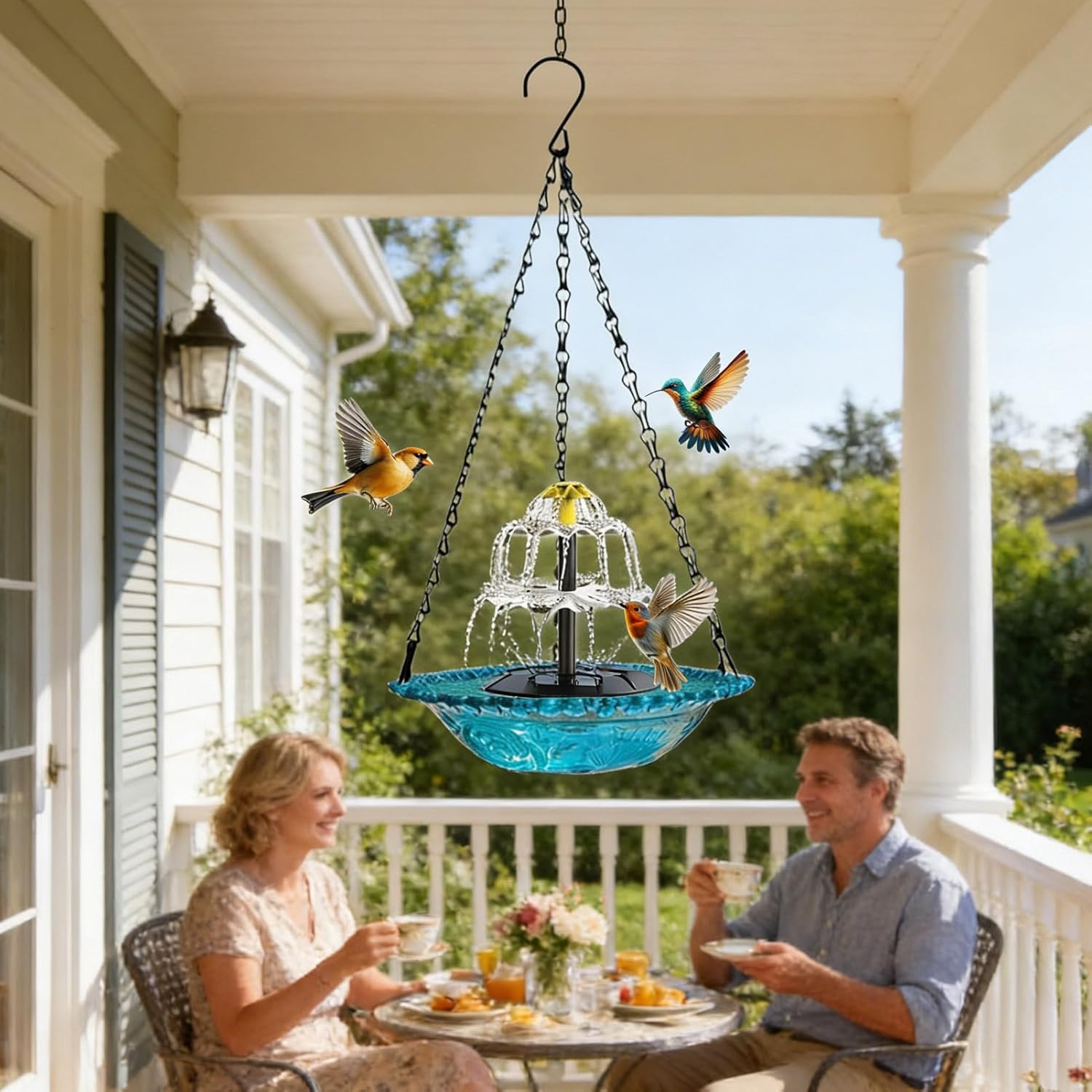 Solar Water Fountain for Bird Bath,Backyard Solar Cascade Birdbath | Decorative Bird Bath Water Fountain,for Garden Backyard Deck Patio Balcony Lawn