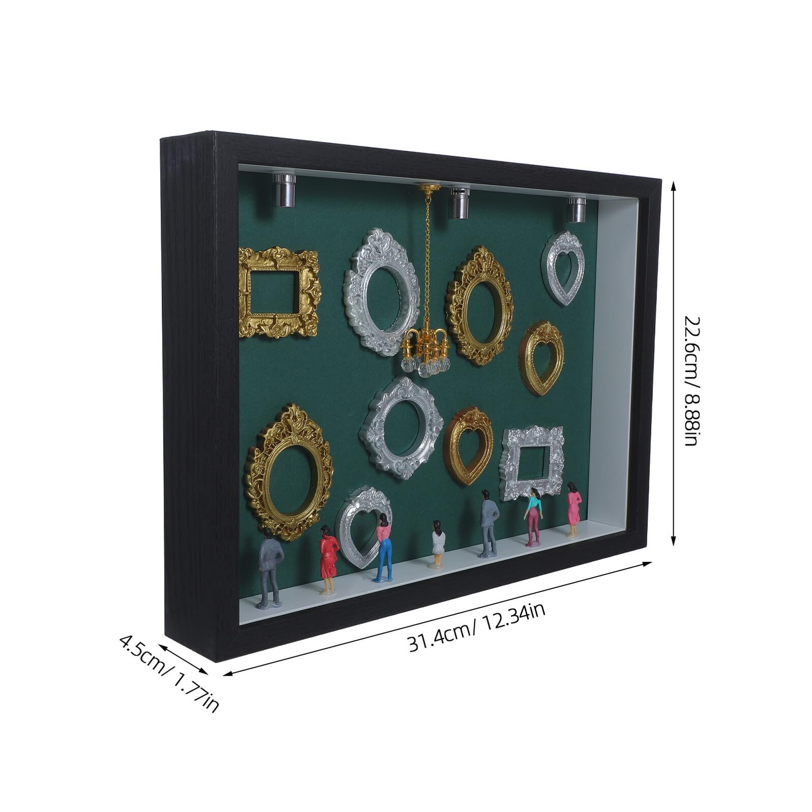 TOYANDONA Mini Drewniana Gablota Typu Shadow Box z Przezroczystą Pokrywą Kompaktowa Ramka Do Zdjęć DIY Idealna Do Ekspozycji Figurek Dekoracji Ślubnych i Domowych Pamiątek