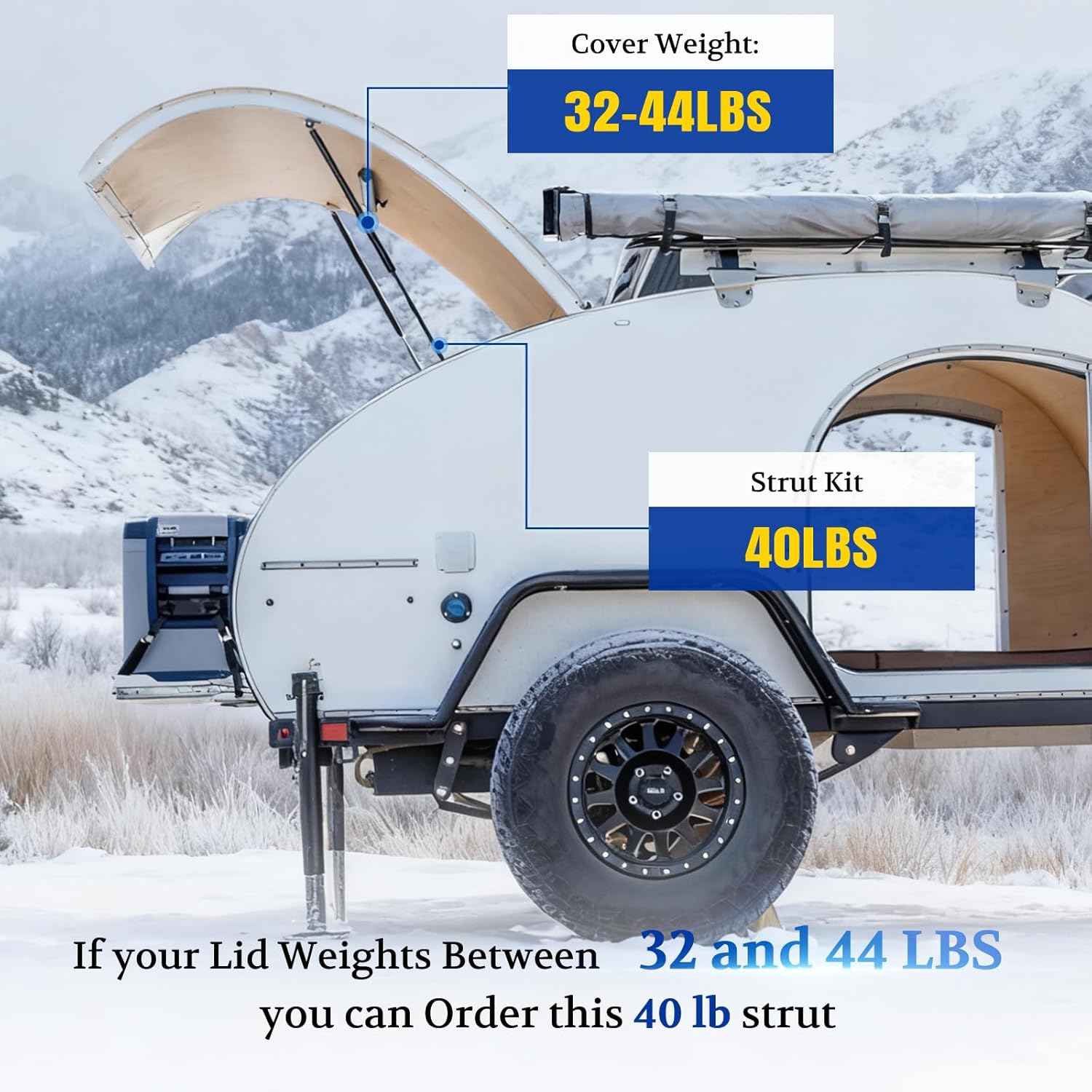 ARANA ST360P40 36 inch 40Lb Gas Struts Spring Shocks SL2440 36 inch 40Lb Lift Support for Teardrop Camper Door Tonneau Cover Truck Topper Bed Camper Shell RV Kitchen Door, Set of 2