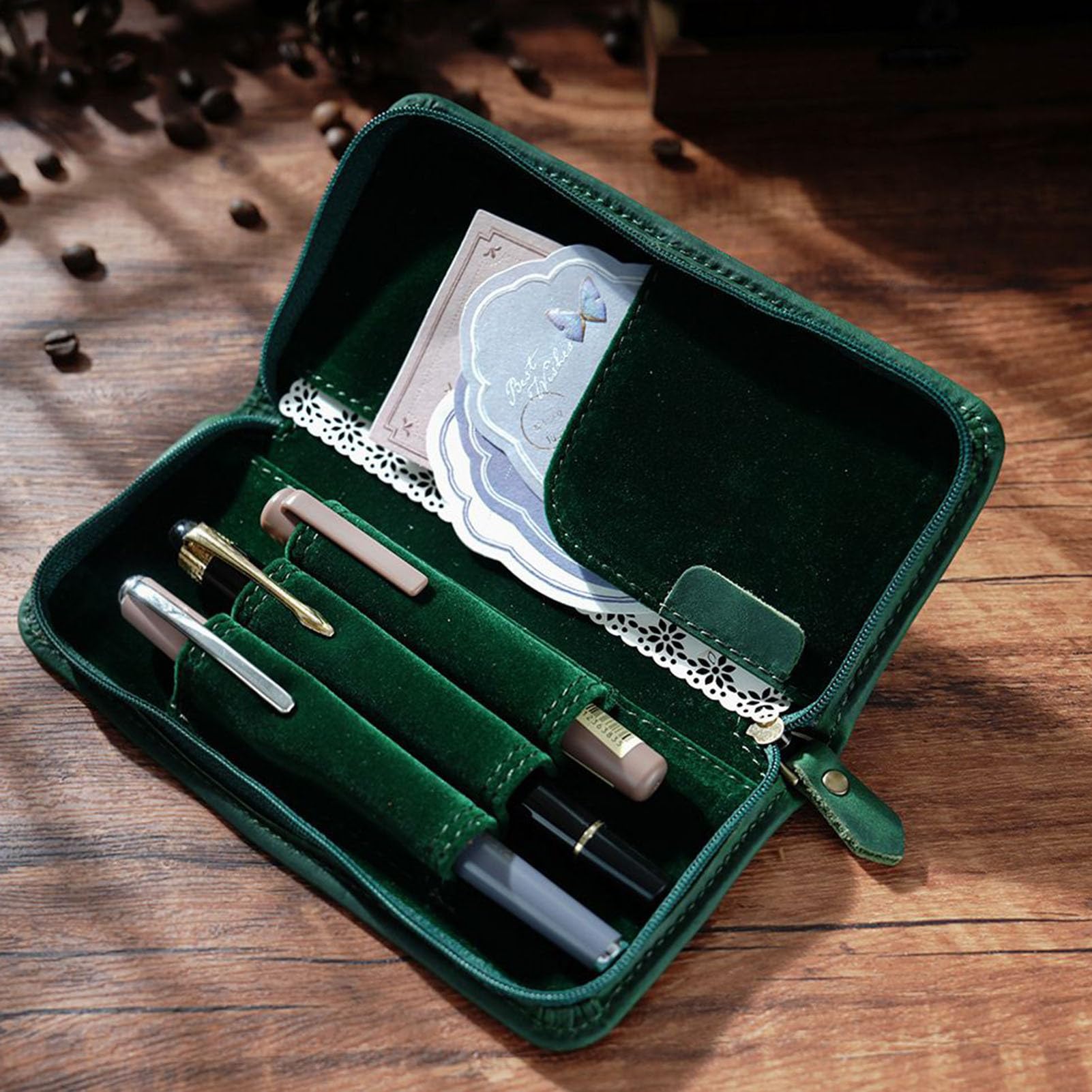 Astuccio in Pelle per Penne e Matite Borsetta Vintage da Cancelleria con 3 | Astuccio per Penne Stilografiche Per Viaggi Casa Ufficio Scuola Studio Artisti Disegno Journaling e Schizzi