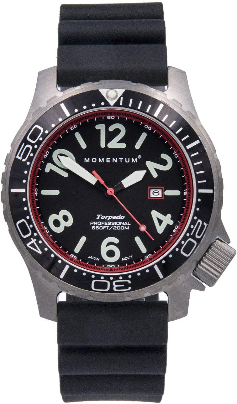 MOMENTUM Torpedo Blast Sapphire Professional Dive Watch Watches RED