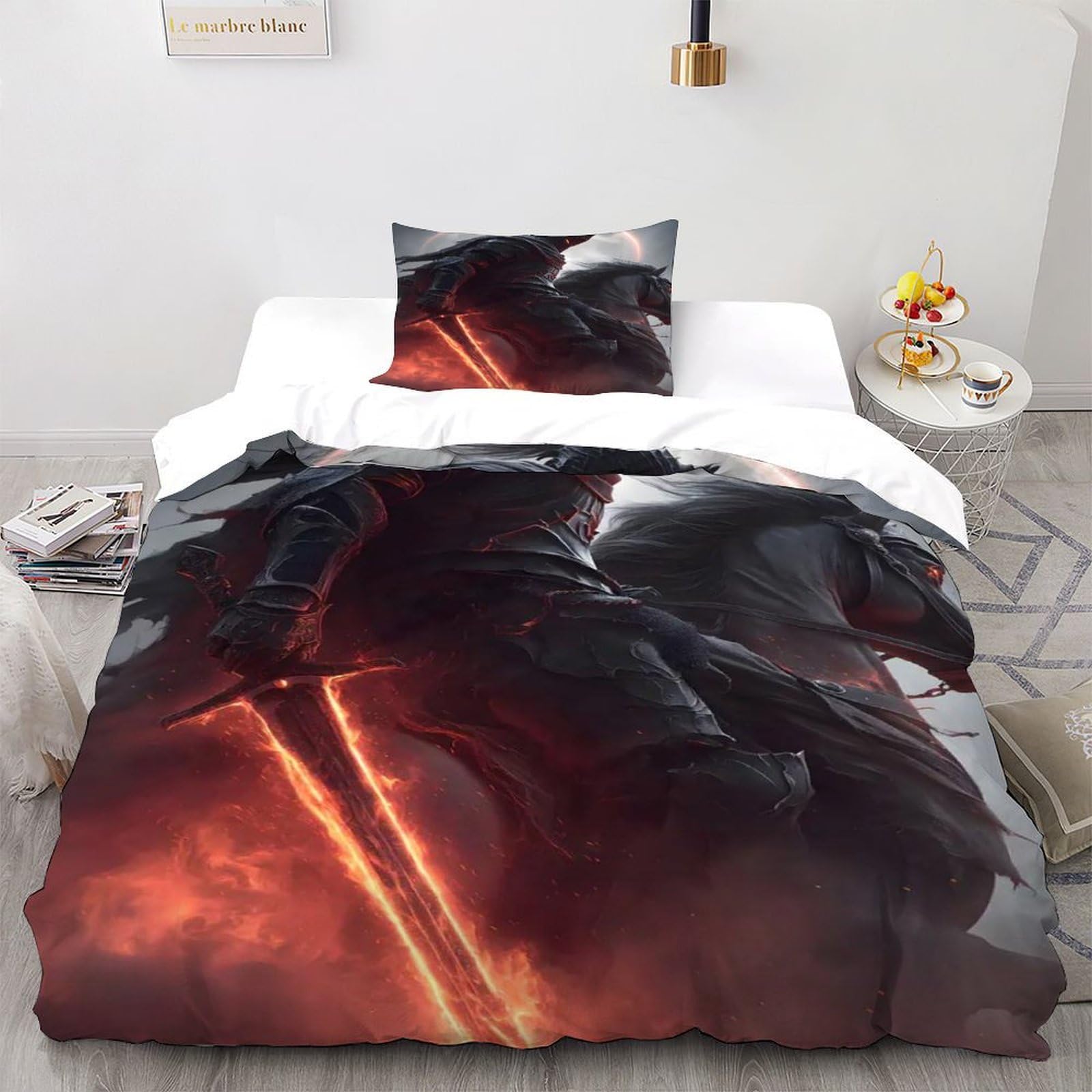 Housse de couette 2 pièces gothic themes linge de lit 135x200cm microfibre adulte enfant single