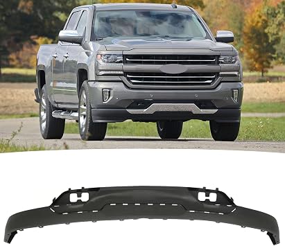 Front Bumper Lower Valance With Tow Hook Holes Fit For 2016 2017 2018 Chevrolet Silverado 1500 & 2019 Silverado 1500 LD With Z71 Replacement for 84029815, GM1015136