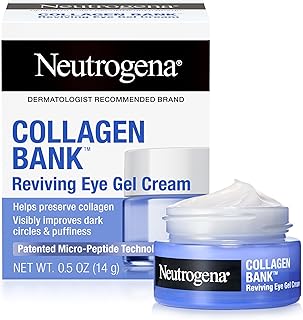 Neutrogena Collagen Bank Reviving Eye Cream, Under Eye Cream, Helps Preserve Collagen, Visibly Improves Dark Circles, Puffiness, Fine Lines, Texture, Fragrance Free, with Peptides 0.5 oz