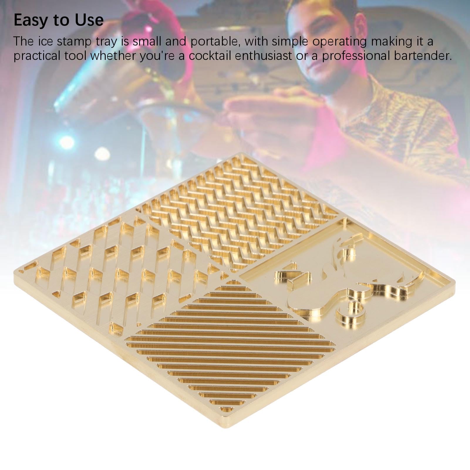 Bandeja de cobre de alta calidad: máquina de hielo fácil de limpiar para fiestas, diseño Slish, accesorio perfecto para camarero y molde de hielo funcional para entretenimiento