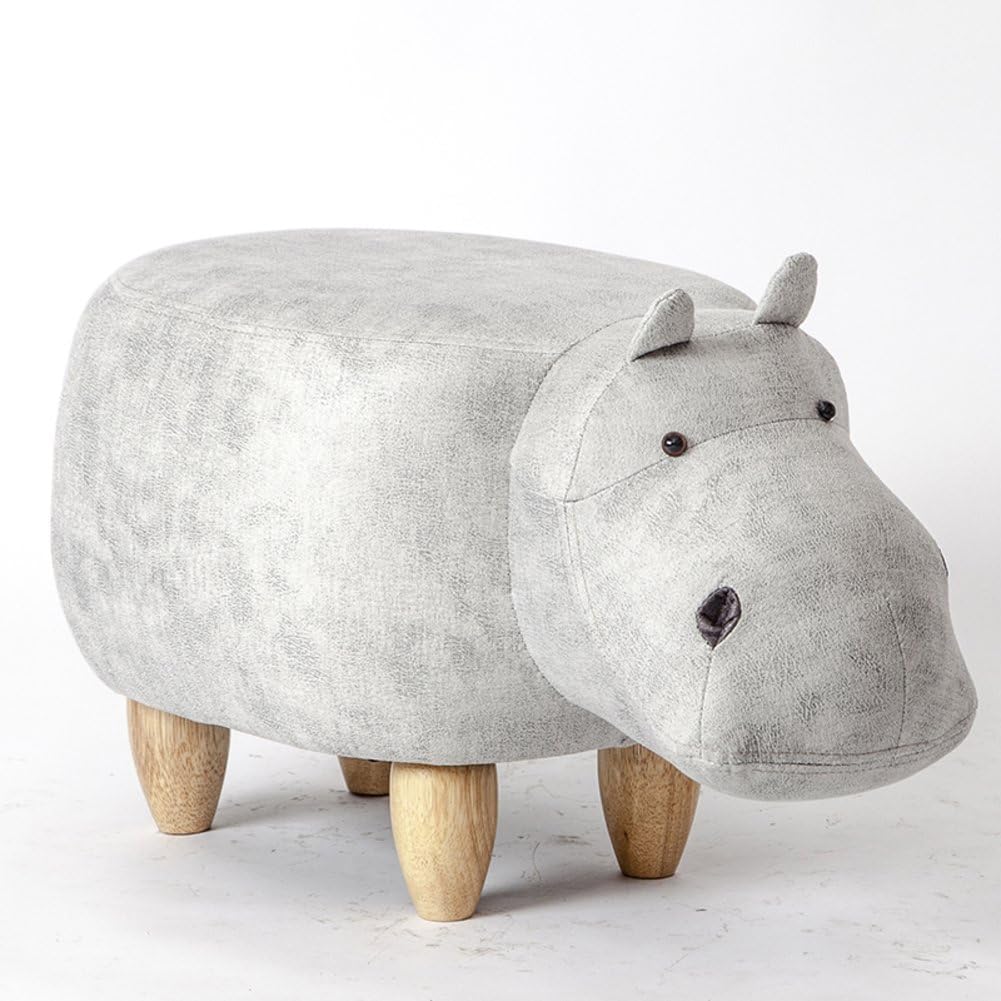 Visual taste Footstool/stool/storage, changing shoes, solid wood, creative, hippo modeling/decorative furniture-A 65x35x37cm(26x14x15inch)