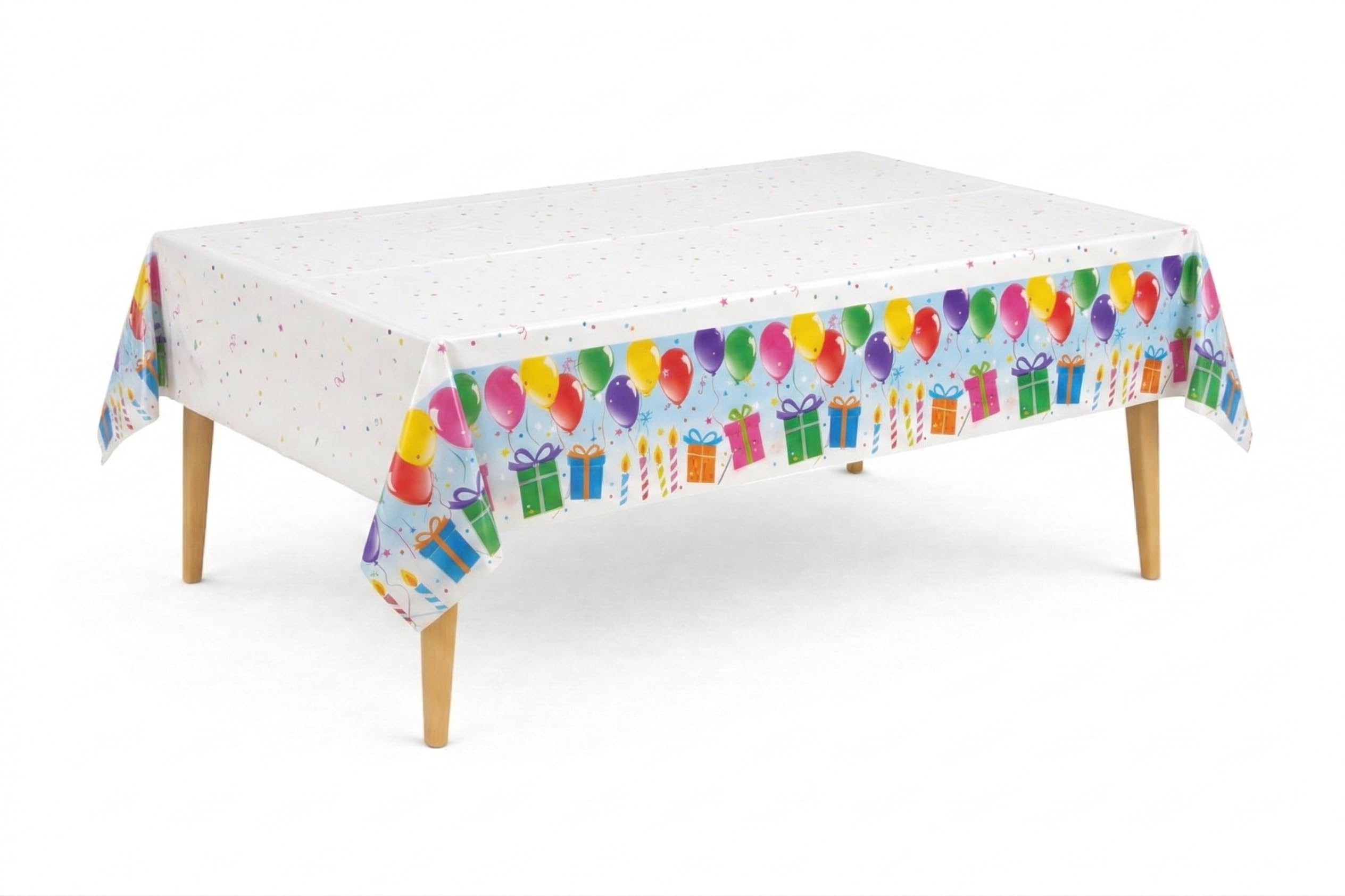 Party Dimensions Lot de 12 nappes jetables en plastique, pour fêtes d'anniversaire, 137 x 244 cm, motifs ballons et bougies
