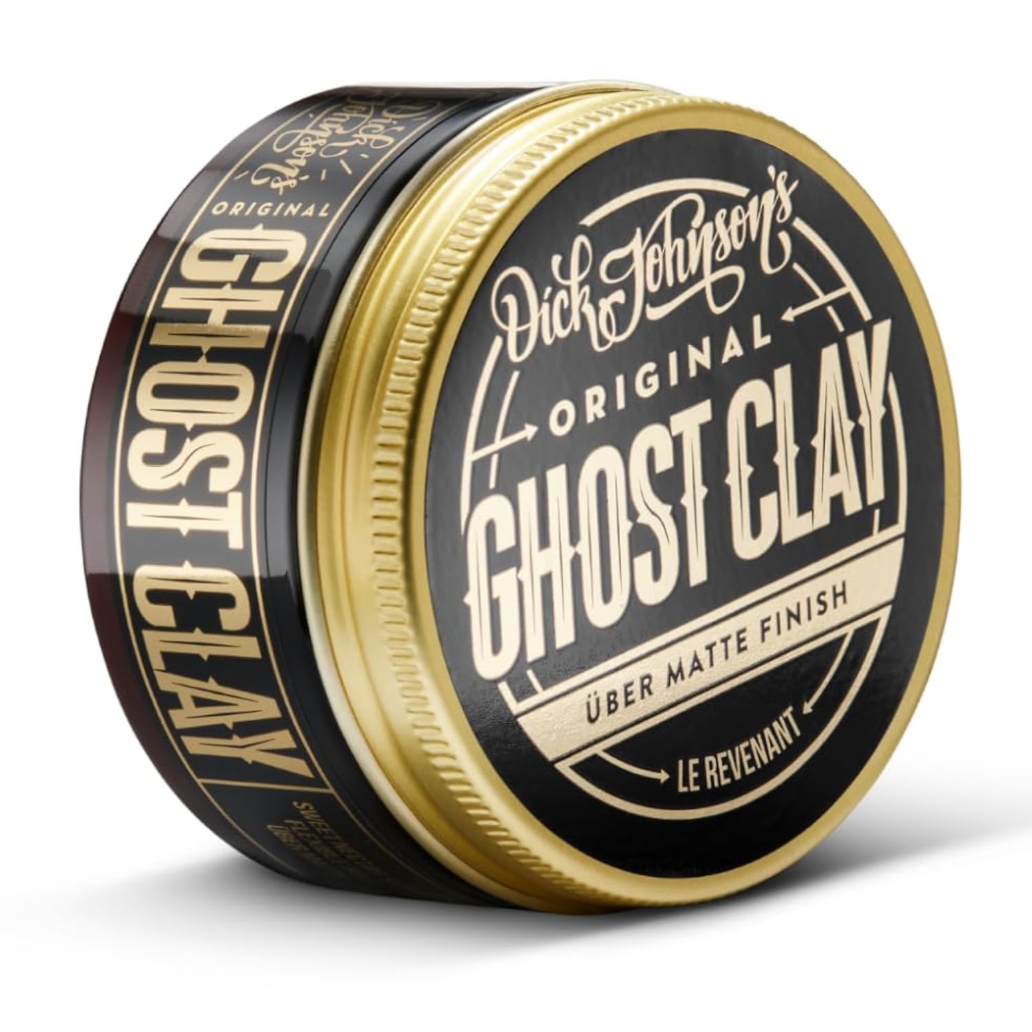 Dick Johnson Ghost Clay Haarwachs für Männer – Matte Clay Pomade mit starkem Halt & angenehmem Duft – Supermattes Stylingwachs für kurzes bis mittellanges Haar – 100 ml Friseurqualität