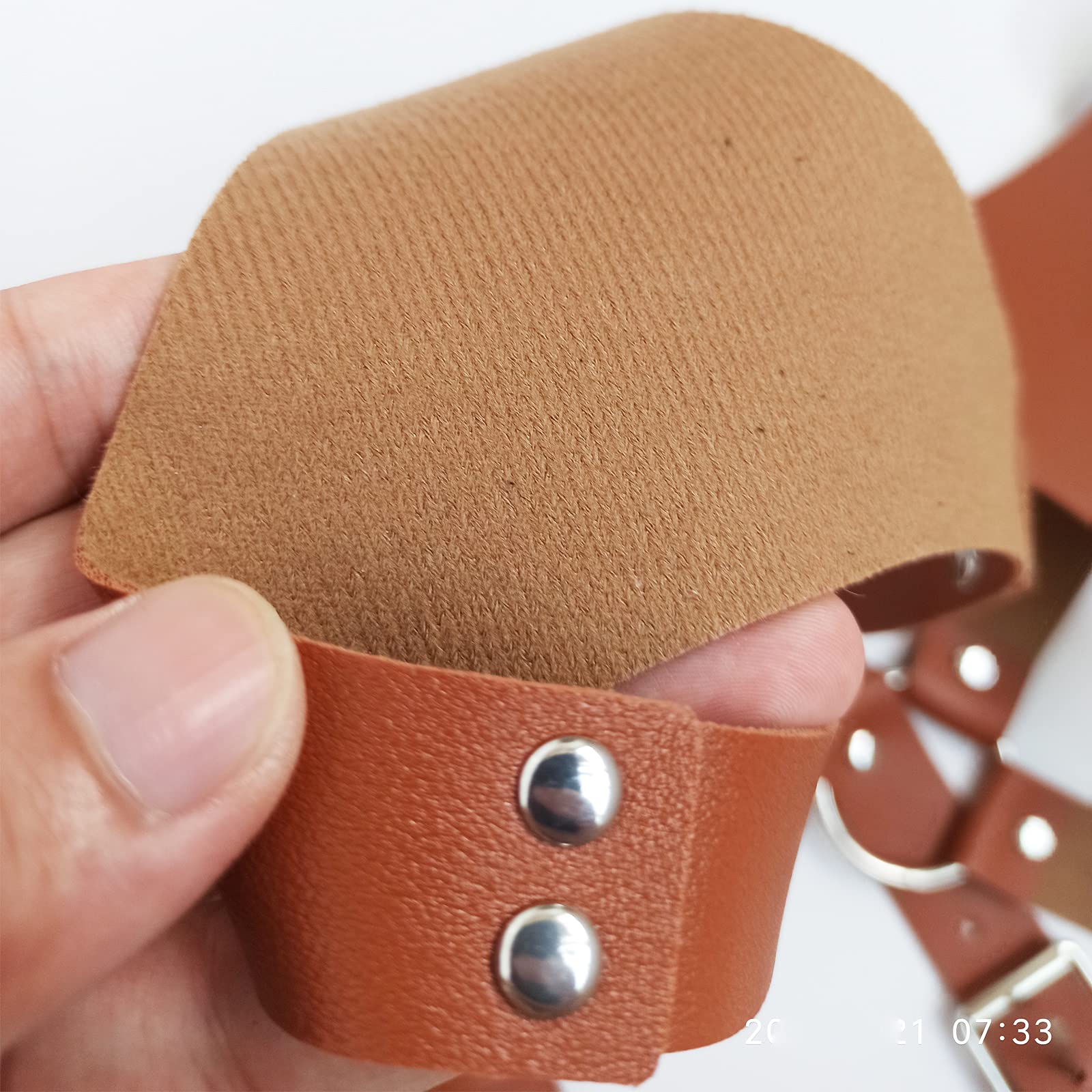 Edishen Men's Leather Suspenders with Hook, Body Harness Belt Punk Adjustable PU Belt, for Men Black… (06#) ,Large