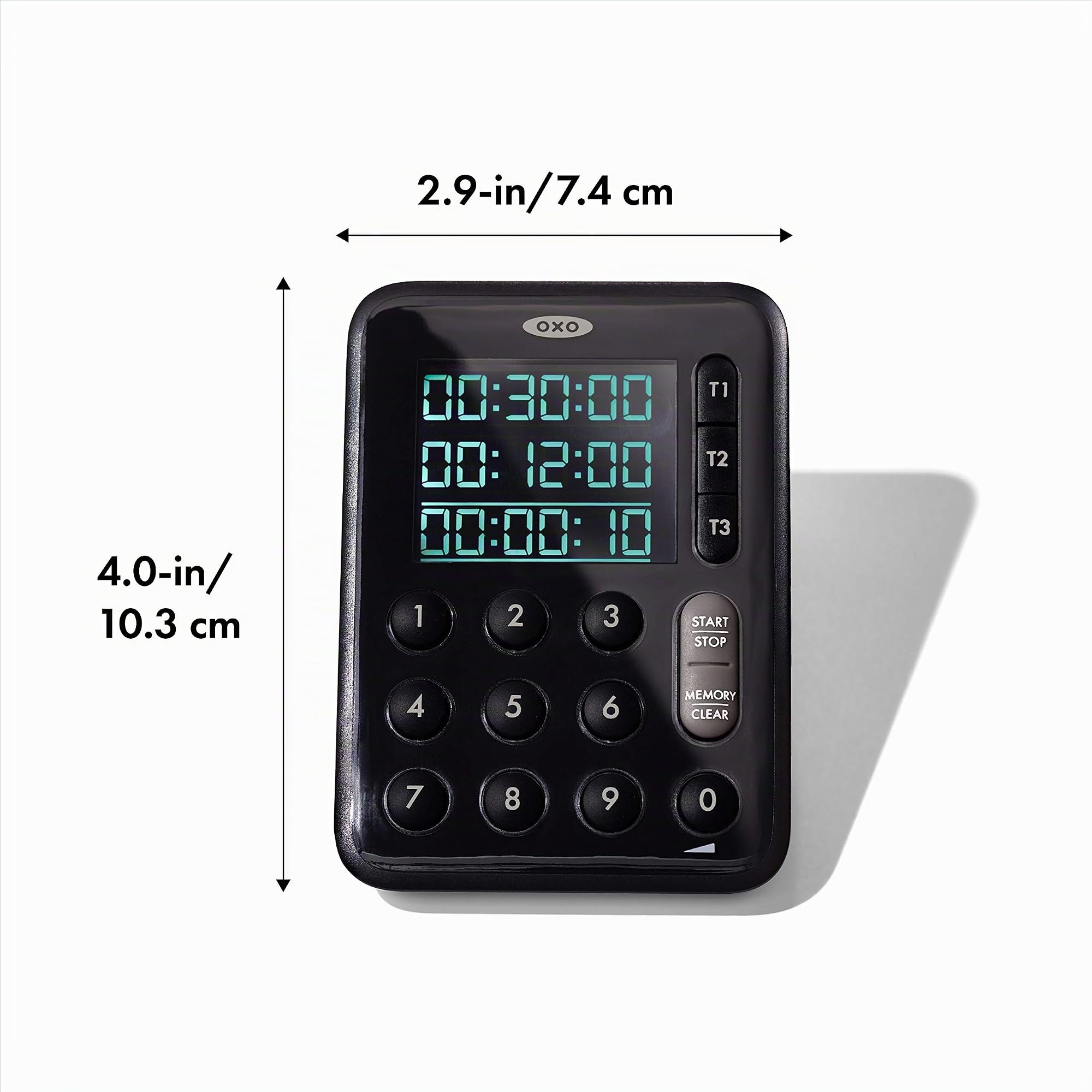 OXO Good Grips 11303700 - Temporizador Triple para Cocina, plástico, Color Negro