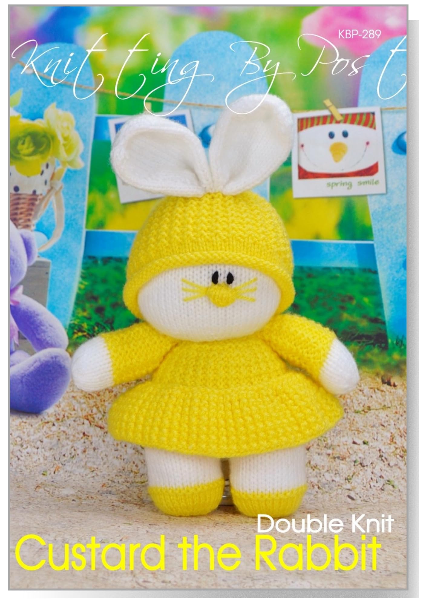 Knitting By Post Orange Toy Knitting Pattern - Custard The Rabbit From Easter Animal Knitters Leaflet. Knit Cute Bunnies Handmade Gifts. Fun Quick & Easy Beginner Soft Toy Uk Terms.