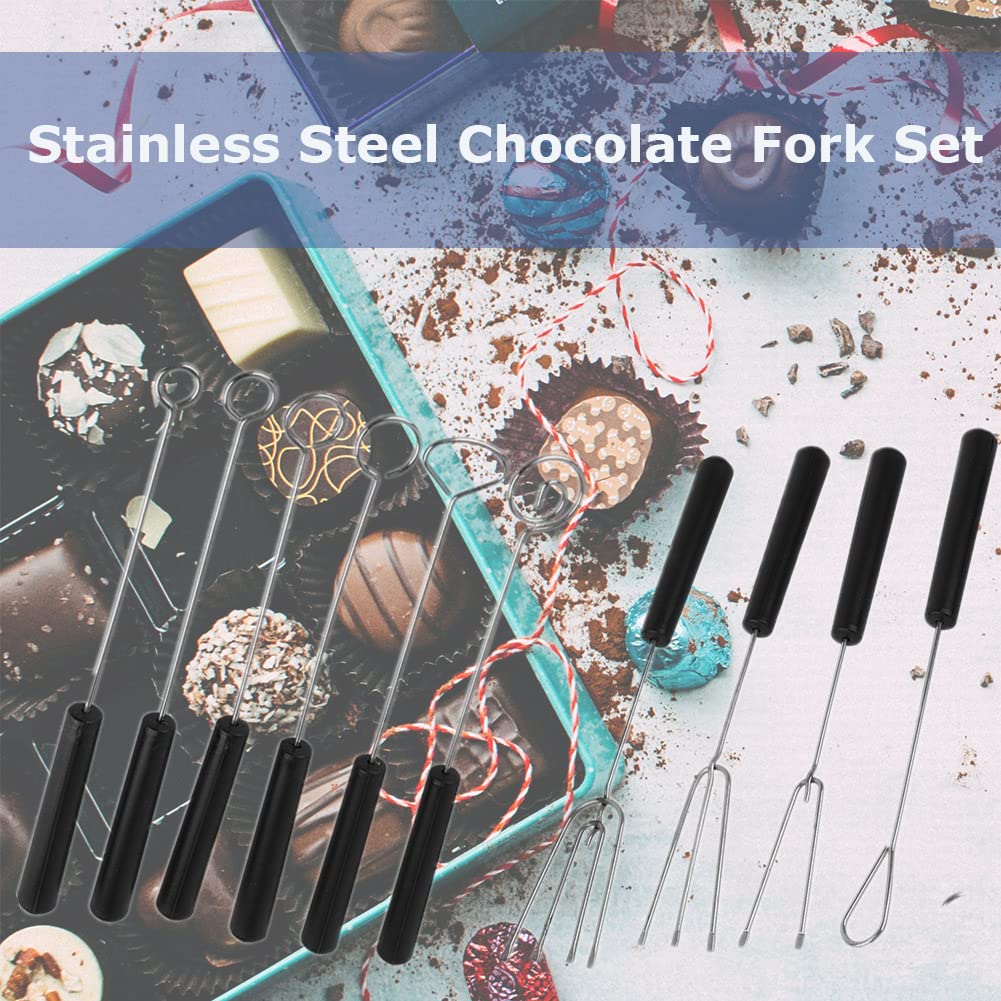 10Pcs Stainless Steel Chocolate Dipping Fork Set, DIY Baking Supplies, Dipping Forks For Chocolate, Pralines and Truffles, and — Amazon image 2