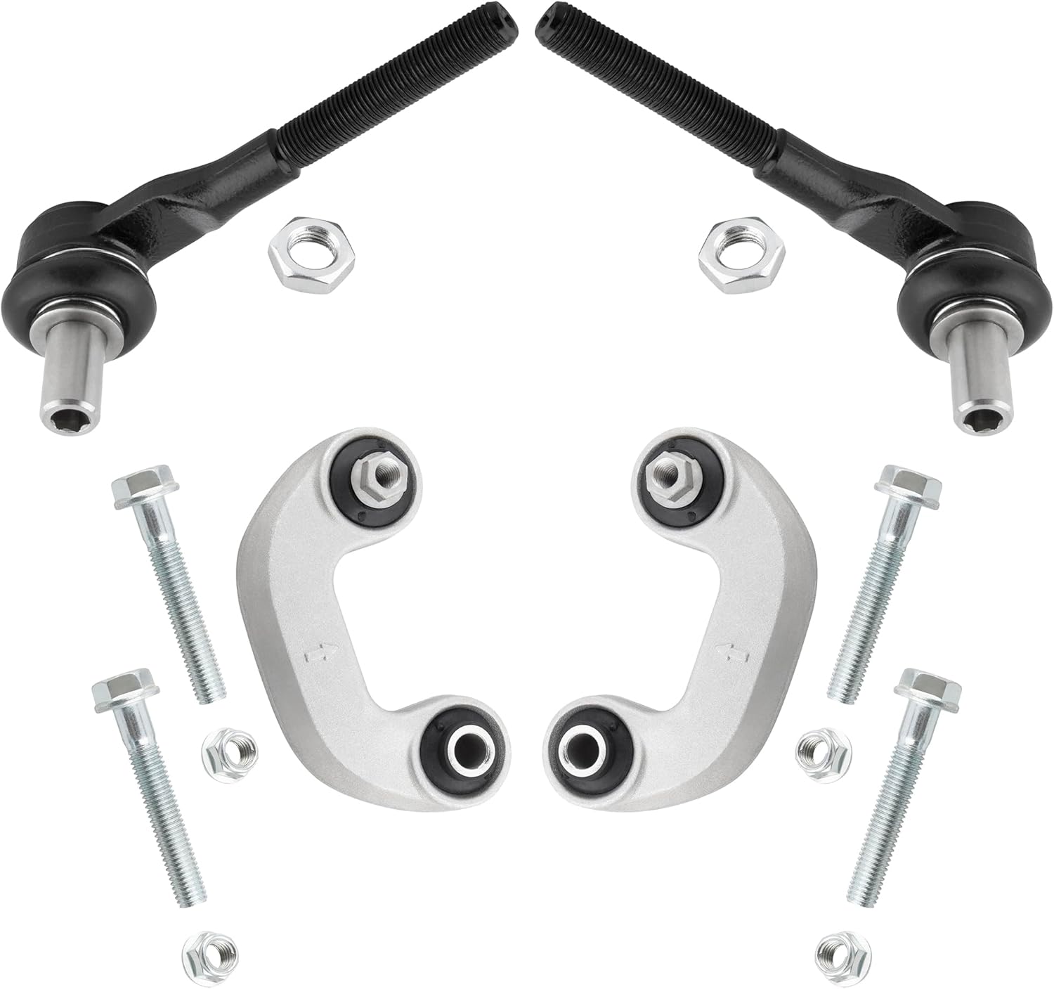 4Pcs Suspension Kit Front Stabilizer Sway Bar Link + Outer Tie Rods End Links Fit For Audi A4 / A4 Quattro 2005-2009, RS4 2007-2008, S4 2005-2009 Replace# K80842 K80843 ES800269