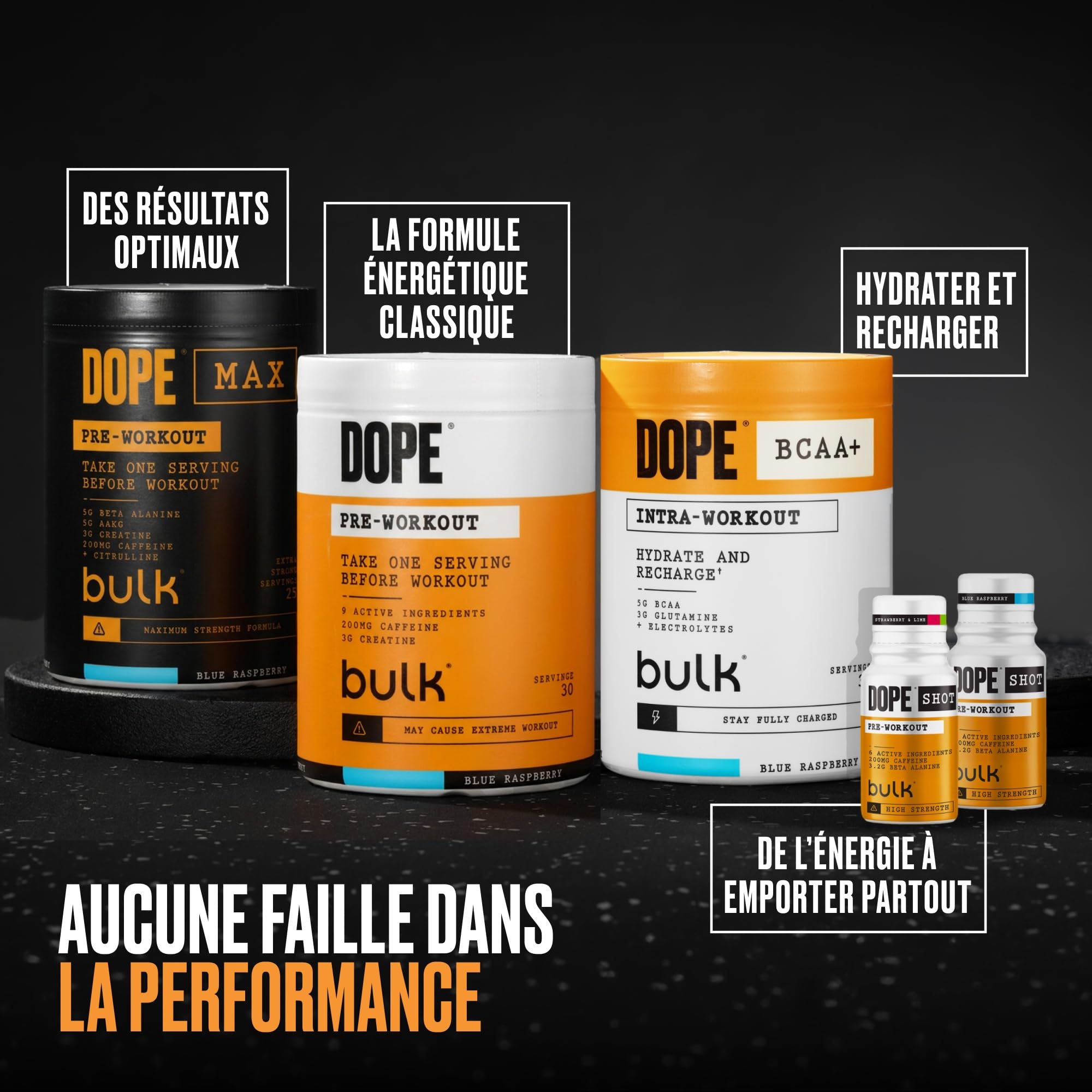 Dope Poudre Pré-Entraînement Sans Caféine | Strawberry Lime | 510g | 30 Portions | Sans Stimulants | 3,2g Beta Alanine | 3g Créatine | Mélange Citrulline AAKG | Vitamine B6 | Soutient la Puissance