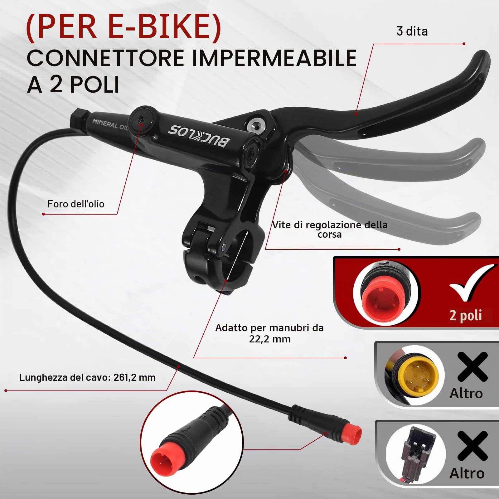 Set di freni a disco idraulici a 2 pin, 4 pistoni, parte anteriore sinistra 1150 mm, posteriore destra 1950 mm, lega di alluminio, per mountain bike, scooter, mountain bike (pre-Bled)